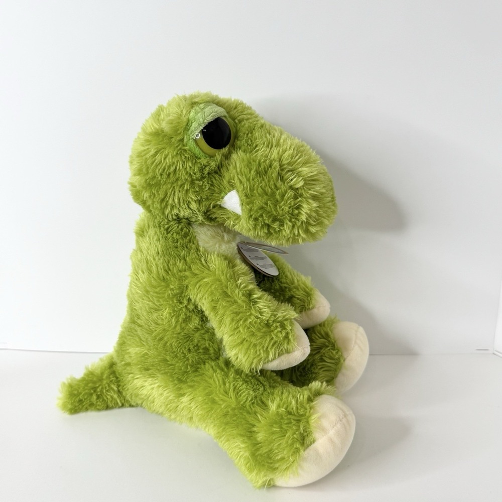 Aurora World Dreamy Eyes Green Dinosaur T-Rex Plush Beanbag Stuffed Animal 10"